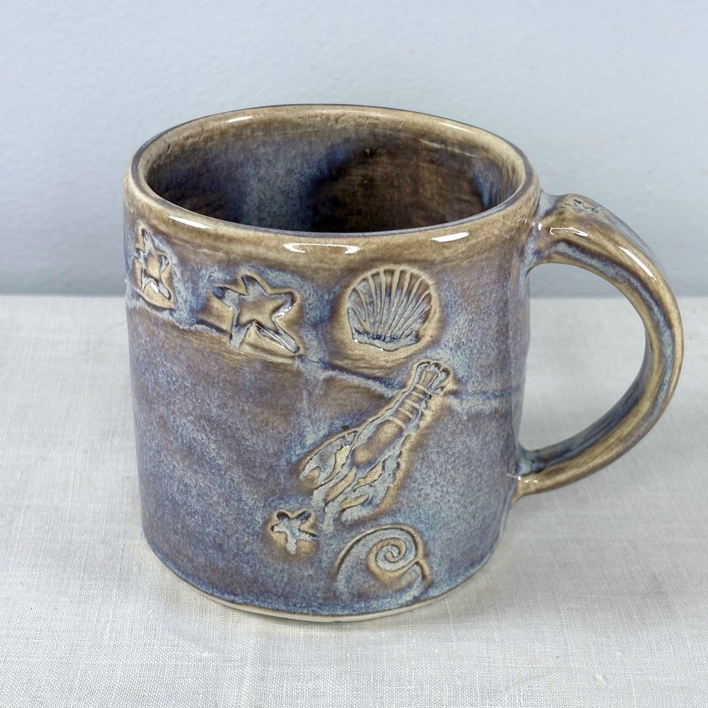 Studio Pottery Nautical Sea Life Mug
